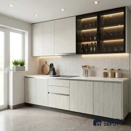 Wooden Look LM 03010 Swish Elm 8 ft x 4 ft Suede Finish Decorative Laminate - 1 mm | Suitable for TV Unit, Wardrobe, Kitchen Cabinets