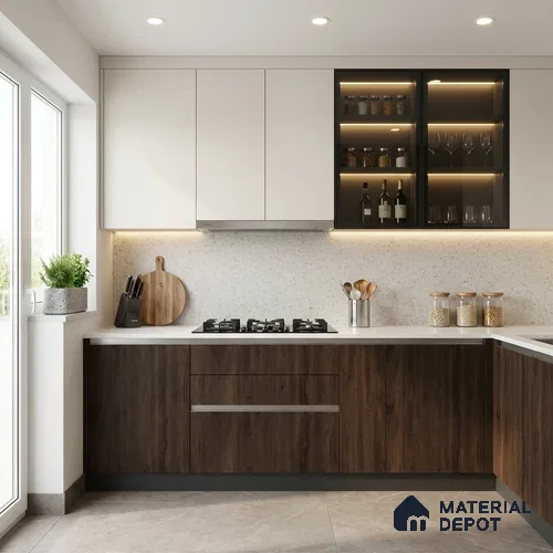 Wooden Look LM 03012 Choco Sahara 8 ft x 4 ft Suede Finish Decorative Laminate - 1 mm | Suitable for TV Unit, Wardrobe, Kitchen Cabinets