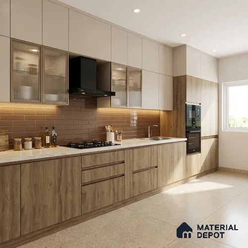 Wooden Look LM 03013 Highland Dark 8 ft x 4 ft Suede Finish Decorative Laminate - 1 mm | Suitable for TV Unit, Wardrobe, Kitchen Cabinets