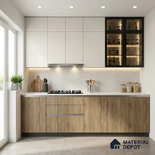 Wooden Look LM 03013 Highland Dark 8 ft x 4 ft Suede Finish Decorative Laminate - 1 mm | Suitable for TV Unit, Wardrobe, Kitchen Cabinets