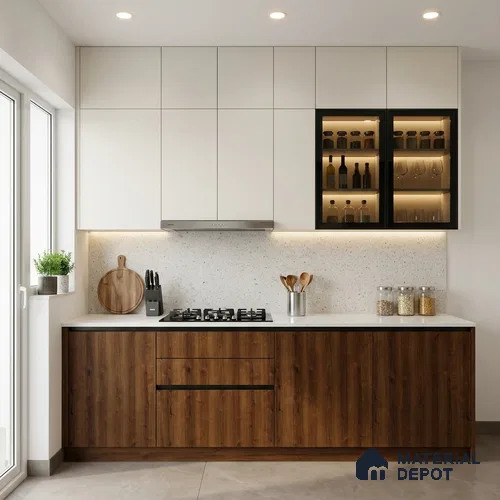 Wooden Look LM 03015 Rusted Maple 8 ft x 4 ft Suede Finish Decorative Laminate - 1 mm | Suitable for TV Unit, Wardrobe, Kitchen Cabinets