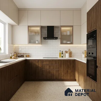 Wooden Look LM 03016 Cuneo Oak Cherry 8 ft x 4 ft Suede Finish Decorative Laminate - 1 mm | Suitable for TV Unit, Wardrobe, Kitchen Cabinets