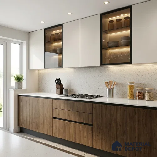 Wooden Look LM 03016 Cuneo Oak Cherry 8 ft x 4 ft Suede Finish Decorative Laminate - 1 mm | Suitable for TV Unit, Wardrobe, Kitchen Cabinets
