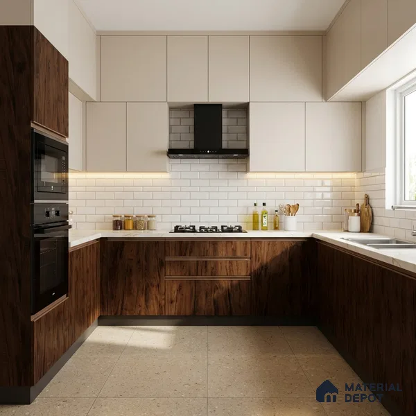 Wooden Look LM 03020 Tongda Walnut 8 ft x 4 ft Suede Finish Decorative Laminate - 1 mm | Suitable for TV Unit, Wardrobe, Kitchen Cabinets