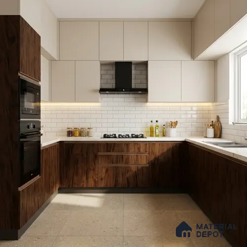 Wooden Look LM 03020 Tongda Walnut 8 ft x 4 ft Suede Finish Decorative Laminate - 1 mm | Suitable for TV Unit, Wardrobe, Kitchen Cabinets