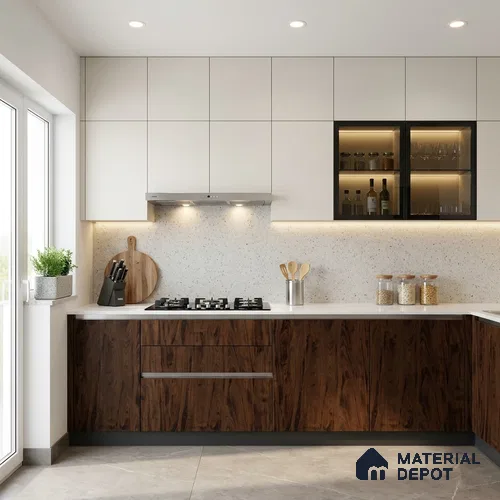 Wooden Look LM 03020 Tongda Walnut 8 ft x 4 ft Suede Finish Decorative Laminate - 1 mm | Suitable for TV Unit, Wardrobe, Kitchen Cabinets