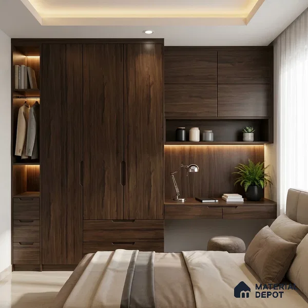 Wooden Look LM 03021 Texas Saddle 8 ft x 4 ft Suede Finish Decorative Laminate - 1 mm | Suitable for TV Unit, Wardrobe, Kitchen Cabinets