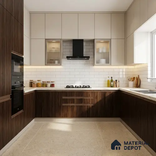 Wooden Look LM 03021 Texas Saddle 8 ft x 4 ft Suede Finish Decorative Laminate - 1 mm | Suitable for TV Unit, Wardrobe, Kitchen Cabinets