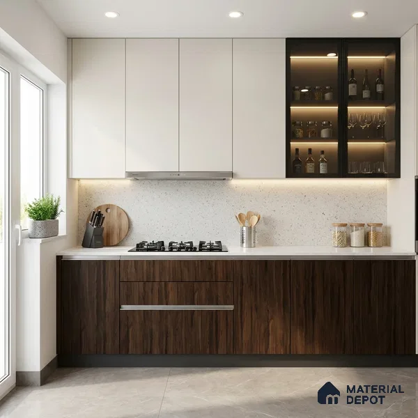 Wooden Look LM 03021 Texas Saddle 8 ft x 4 ft Suede Finish Decorative Laminate - 1 mm | Suitable for TV Unit, Wardrobe, Kitchen Cabinets