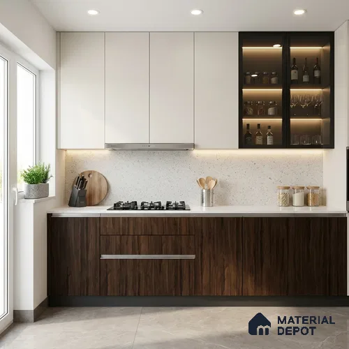 Wooden Look LM 03021 Texas Saddle 8 ft x 4 ft Suede Finish Decorative Laminate - 1 mm | Suitable for TV Unit, Wardrobe, Kitchen Cabinets