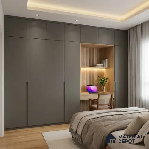 Hazelnut Brown Solid Colors Look LM 03026 Hazelnut 8 ft x 4 ft Zero Soft Matt Finish Decorative Laminate - 1 mm | Suitable for Living Room, Kitchen, Office