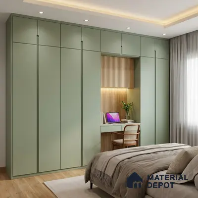 Cool Grey Solid Colors Look LM 03029 Aspire 8 ft x 4 ft Zero Soft Matt Finish Decorative Laminate - 1 mm | Suitable for Living Room, Kitchen, Office