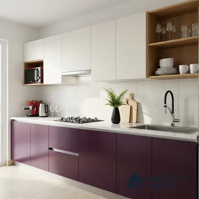 Purple Solid Colors Look LM 03038 Metallic Dark Purple 8 ft x 4 ft Metallic Glossy Finish Decorative Laminate - 1 mm | Suitable for Living Room, Kitchen, Office