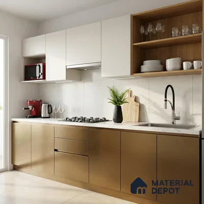 Metallic Coffee Brown Solid Colors Look LM 03041 Metallic Coffee 8 ft x 4 ft Metallic Glossy Finish Decorative Laminate - 1 mm | Suitable for Living Room, Kitchen, Office