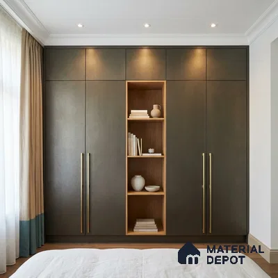 Brown Solid Colors Look LM 03045 Metallic Brown 8 ft x 4 ft Metallic Glossy Finish Decorative Laminate - 1 mm | Suitable for Living Room, Kitchen, Office