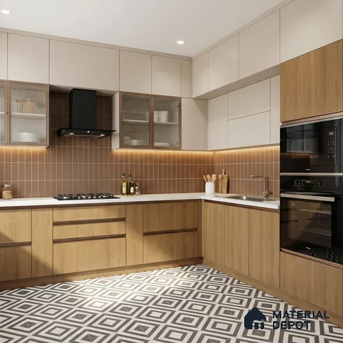 Wooden Look LM 03835 Mocha Timber 8 ft x 4 ft Texture Finish Decorative Laminate - 1 mm | Suitable for TV Unit, Wardrobe, Kitchen Cabinets