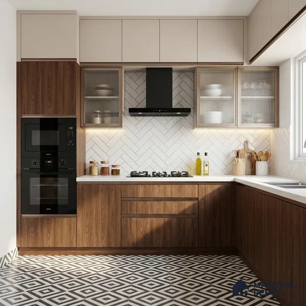 Wooden Look LM 03847 Modern Walnut 8 ft x 4 ft Texture Finish Decorative Laminate - 1 mm | Suitable for TV Unit, Wardrobe, Kitchen Cabinets