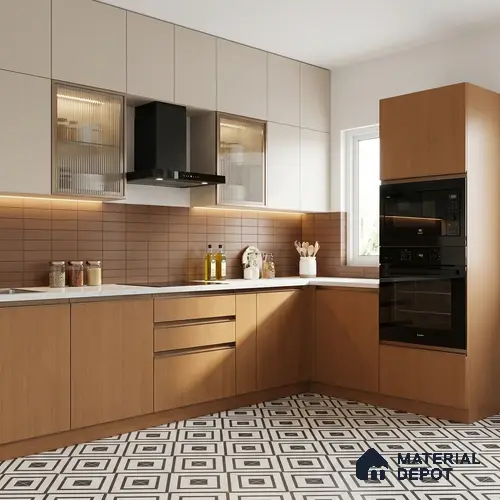 Wooden Look LM 03857 Sepia Oak 8 ft x 4 ft Texture Finish Decorative Laminate - 1 mm | Suitable for TV Unit, Wardrobe, Kitchen Cabinets
