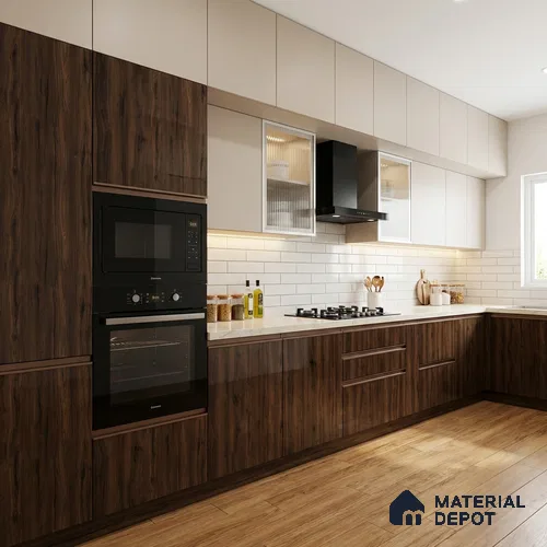 Wooden Look LM 03873 Payne Birch 8 ft x 4 ft High Gloss Finish Decorative Laminate - 1 mm | Suitable for TV Unit, Wardrobe, Kitchen Cabinets
