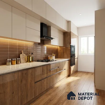 Wooden Look LM 03875 Bunratty Oak 8 ft x 4 ft High Gloss Finish Decorative Laminate - 1 mm | Suitable for TV Unit, Wardrobe, Kitchen Cabinets