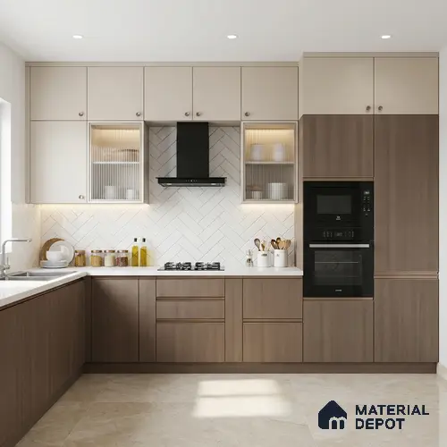 Wooden Look LM 03899 Sepia Beige 8 ft x 4 ft Texture Finish Decorative Laminate - 1 mm | Suitable for TV Unit, Wardrobe, Kitchen Cabinets