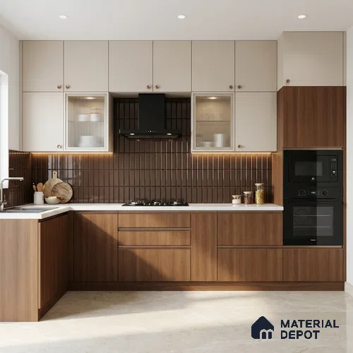 Wooden Look LM 03950 Golden Walnut 8 ft x 4 ft Texture Finish Decorative Laminate - 1 mm | Suitable for TV Unit, Wardrobe, Kitchen Cabinets
