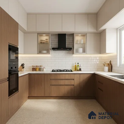 Wooden Look LM 03957 Sepia Oak 8 ft x 4 ft Suede Finish Decorative Laminate - 1 mm | Suitable for TV Unit, Wardrobe, Kitchen Cabinets