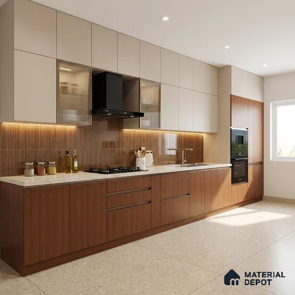 Wooden Look LM 03963 Autumn Mahogany 8 ft x 4 ft Suede Finish Decorative Laminate - 1 mm | Suitable for TV Unit, Wardrobe, Kitchen Cabinets