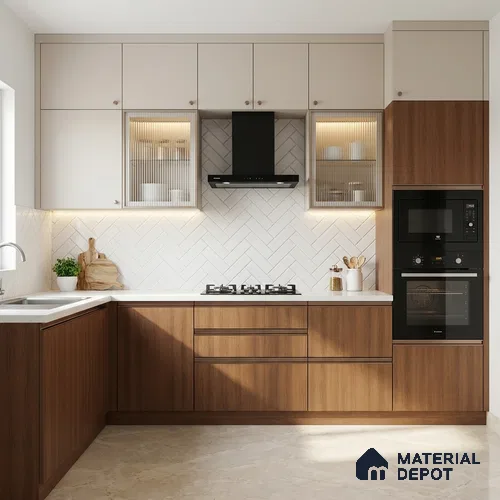 Wooden Look LM 03965 Golden Walnut 8 ft x 4 ft Suede Finish Decorative Laminate - 1 mm | Suitable for TV Unit, Wardrobe, Kitchen Cabinets