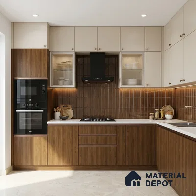 Wooden Look LM 03973 Teak Wood 8 ft x 4 ft Suede Finish Decorative Laminate - 1 mm | Suitable for TV Unit, Wardrobe, Kitchen Cabinets