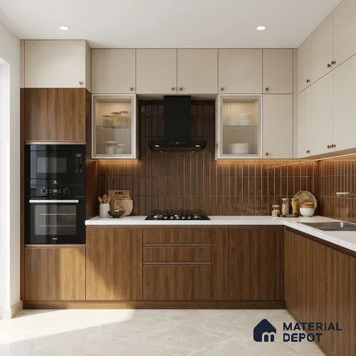Wooden Look LM 03973 Teak Wood 8 ft x 4 ft Suede Finish Decorative Laminate - 1 mm | Suitable for TV Unit, Wardrobe, Kitchen Cabinets