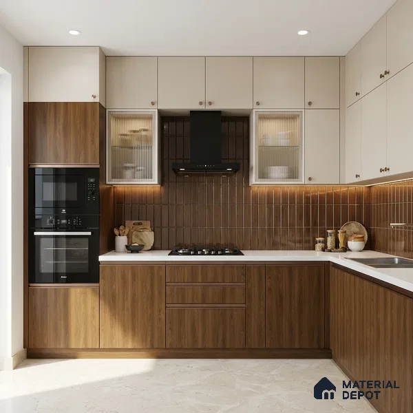 Wooden Look LM 03973 Teak Wood 8 ft x 4 ft Suede Finish Decorative Laminate - 1 mm | Suitable for TV Unit, Wardrobe, Kitchen Cabinets