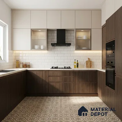 Wooden Look LM 03978 Muscat Teak Dark 8 ft x 4 ft Suede Finish Decorative Laminate - 1 mm | Suitable for TV Unit, Wardrobe, Kitchen Cabinets