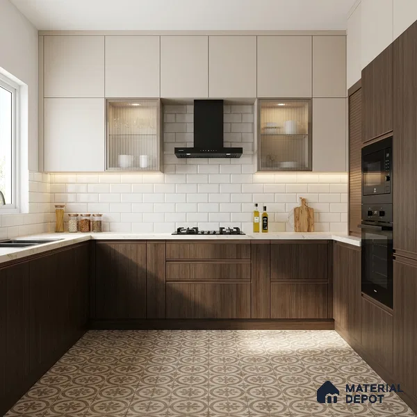 Wooden Look LM 03978 Muscat Teak Dark 8 ft x 4 ft Suede Finish Decorative Laminate - 1 mm | Suitable for TV Unit, Wardrobe, Kitchen Cabinets