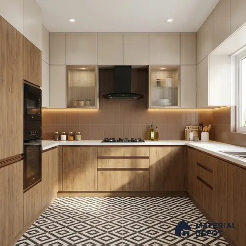 Wooden Look LM 03980 Bunratty Oak 8 ft x 4 ft Suede Finish Decorative Laminate - 1 mm | Suitable for TV Unit, Wardrobe, Kitchen Cabinets