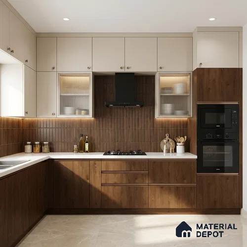 Wooden Look LM 03982 Essential Wood 8 ft x 4 ft Suede Finish Decorative Laminate - 1 mm | Suitable for TV Unit, Wardrobe, Kitchen Cabinets