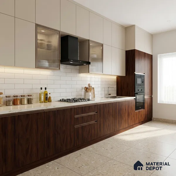 Wooden Look LM 03991 Sisam Walnut 8 ft x 4 ft Suede Finish Decorative Laminate - 1 mm | Suitable for TV Unit, Wardrobe, Kitchen Cabinets
