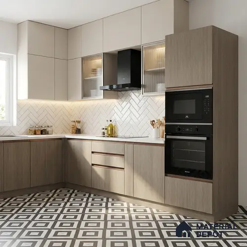 Wooden Look LM 05332 Recon Oak Grey 8 ft x 4 ft Texture Finish Decorative Laminate - 1 mm | Suitable for TV Unit, Wardrobe, Kitchen Cabinets
