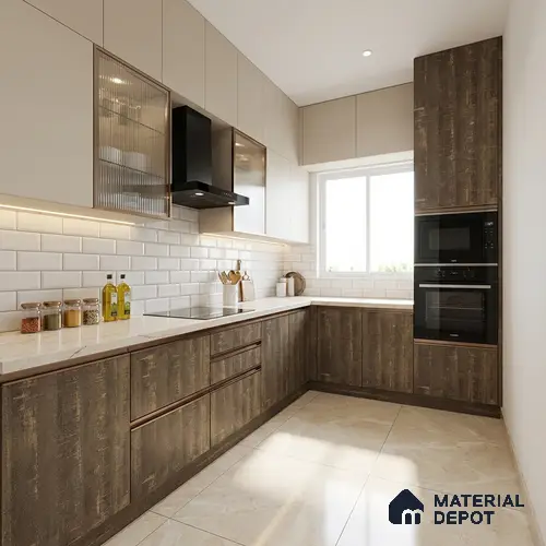 Wooden Look LM 05333 Denson Fall Oak 8 ft x 4 ft Texture Finish Decorative Laminate - 1 mm | Suitable for TV Unit, Wardrobe, Kitchen Cabinets