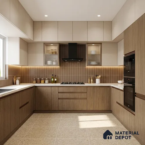 LM 05343 Pine Oak Dark 8 ft x 4 ft Texture Finish Decorative Laminate - 1 mm | Suitable for TV Unit, Wardrobe, Kitchen Cabinets