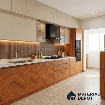 Wooden Look LM 10882 3D Square 8 ft x 4 ft Texture Finish Decorative Laminate - 1 mm | Suitable for TV Unit, Wardrobe, Kitchen Cabinets
