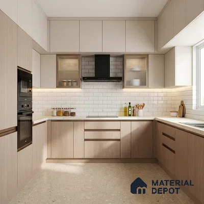 Wooden Look LM 10904 Ponderos Wood Light 8 ft x 4 ft Texture Finish Decorative Laminate - 1 mm | Suitable for TV Unit, Wardrobe, Kitchen Cabinets