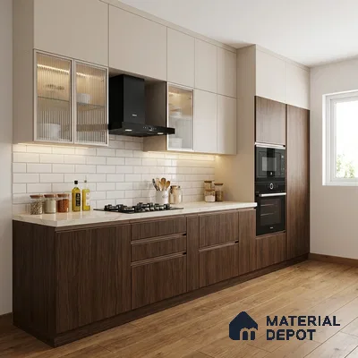 Wooden Look LM 10928 Lyon Walnut 8 ft x 4 ft Texture Finish Decorative Laminate - 1 mm | Suitable for TV Unit, Wardrobe, Kitchen Cabinets