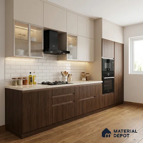 Wooden Look LM 10928 Lyon Walnut 8 ft x 4 ft Texture Finish Decorative Laminate - 1 mm | Suitable for TV Unit, Wardrobe, Kitchen Cabinets