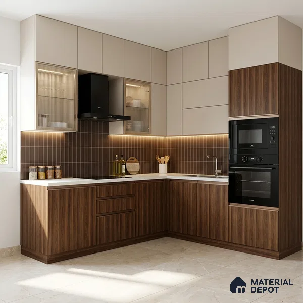 Wooden Look LM 10936 Classic Walnut 8 ft x 4 ft Texture Finish Decorative Laminate - 1 mm | Suitable for TV Unit, Wardrobe, Kitchen Cabinets