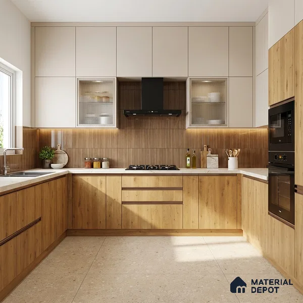 Wooden Look LM 10937 Natural Moden Oak 8 ft x 4 ft Texture Finish Decorative Laminate - 1 mm | Suitable for TV Unit, Wardrobe, Kitchen Cabinets