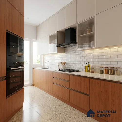Wooden Look LM 10940 Compania Oak 8 ft x 4 ft Texture Finish Decorative Laminate - 1 mm | Suitable for TV Unit, Wardrobe, Kitchen Cabinets