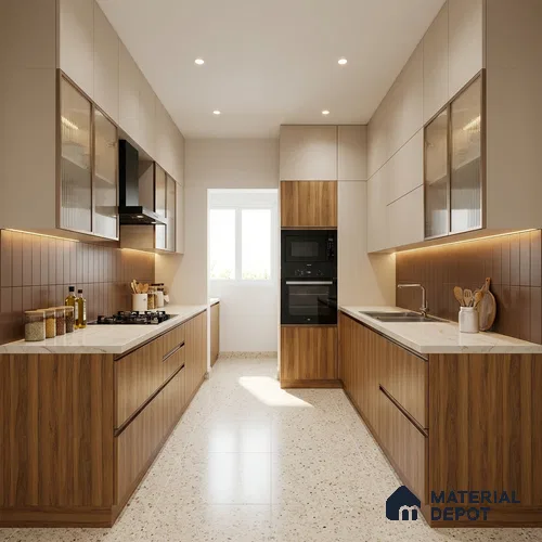 Wooden Look LM 10960 Arizona Walnut 8 ft x 4 ft Suede Finish Decorative Laminate - 1 mm | Suitable for TV Unit, Wardrobe, Kitchen Cabinets