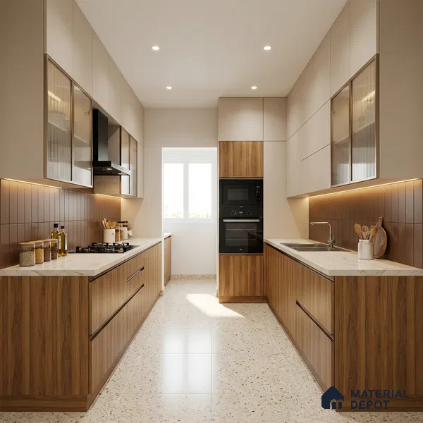 Wooden Look LM 10960 Arizona Walnut 8 ft x 4 ft Suede Finish Decorative Laminate - 1 mm | Suitable for TV Unit, Wardrobe, Kitchen Cabinets