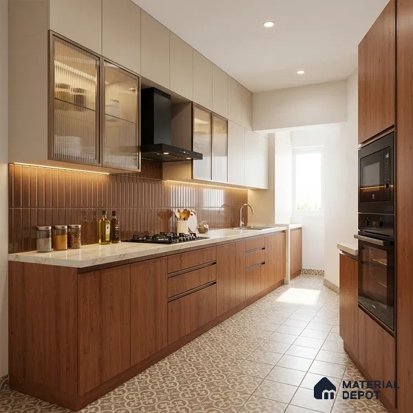 Wooden Look LM 10965 Blonde Base 8 ft x 4 ft Suede Finish Decorative Laminate - 1 mm | Suitable for TV Unit, Wardrobe, Kitchen Cabinets